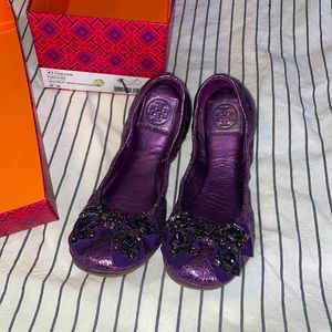 Tory Burch purple Azalea flats